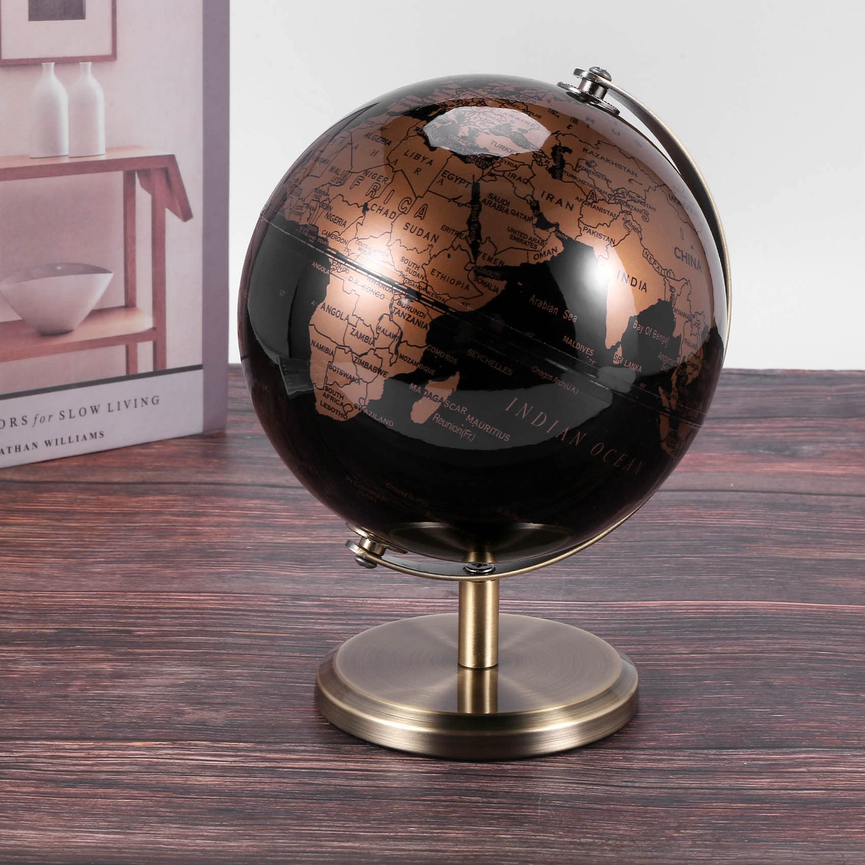 Welt Globus Stern Bild Karten Globus für Haus Tisch Schreibtisch Ornamente Geschenk BüRo Haus Dekoration ZubehöR (Gold)