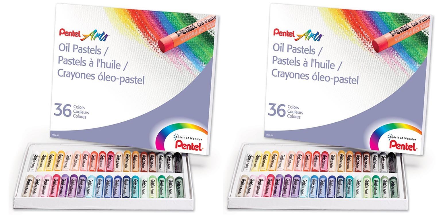 PENTEL PHN36 Oil Pastel Set with Carrying Case,36-Color Set, Assorted, 36/Set (PENPHN36) (2 Pack)