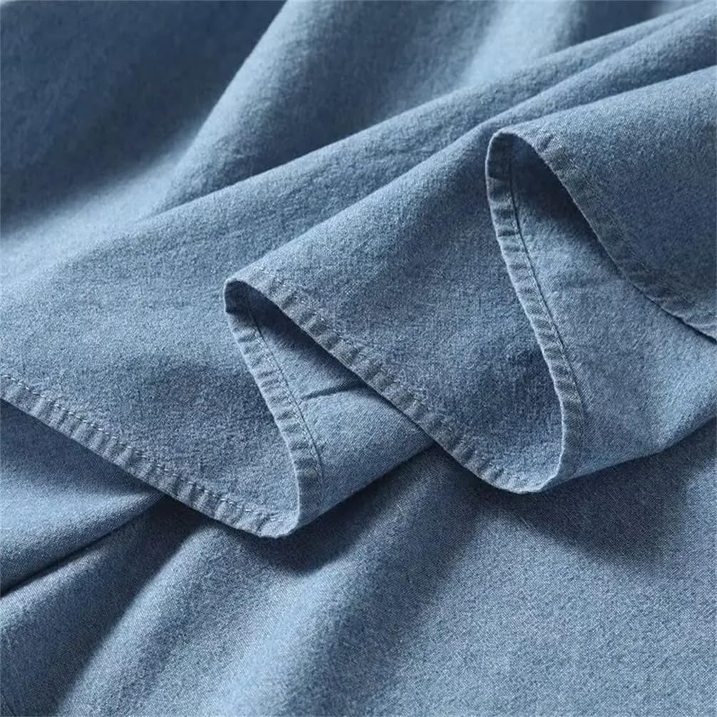Jupe trapèze en jean pour femme, taille élastique, poche décorative, ourlet fendu, jupe décontractée