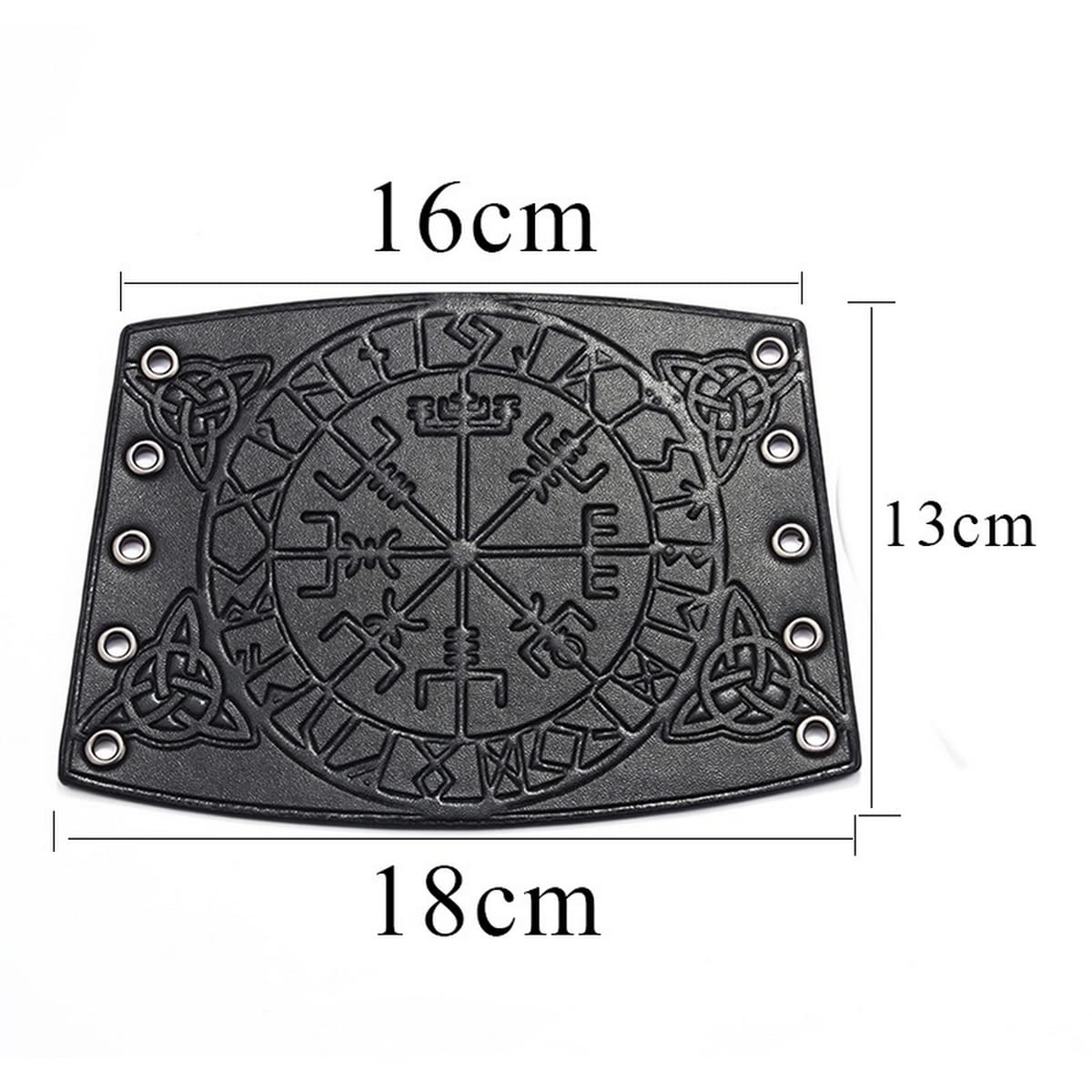 Bracelet de gantelet en Cuir Pleine Fleur Fait à la Main, Bijou Viking avec Boussole runique
