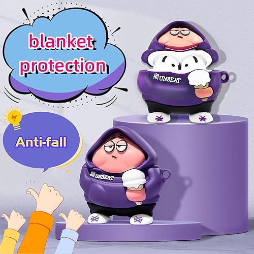 Miniatura 6 de Funda compatible con AirPods de 4 generación (2024)  Bonita funda de silicona de dibujos animados 3D con llavero, cordón y kit de limpieza