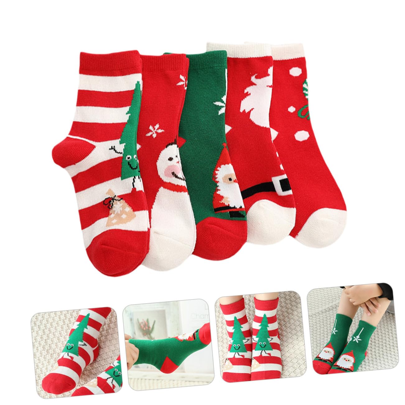 Calcetines Navidad Algodón Tubo Cálidos Protección Frío Diseño Cartoon Unisex Años