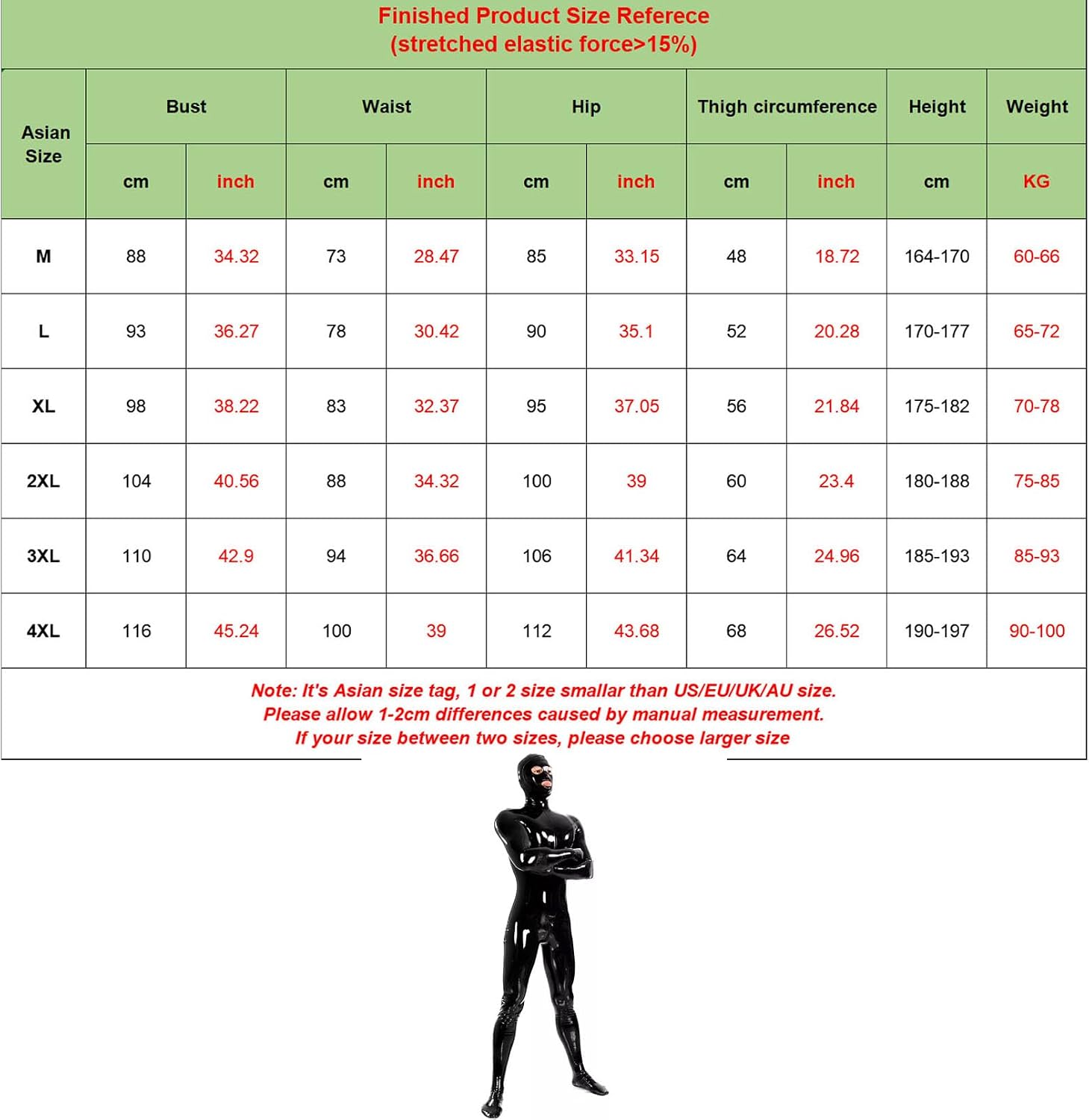 Men's Shiny Wetlook PVC Leather Catsuit Back with Zipper Handmade Full Bodysuit Clubwear Attached Gloves
