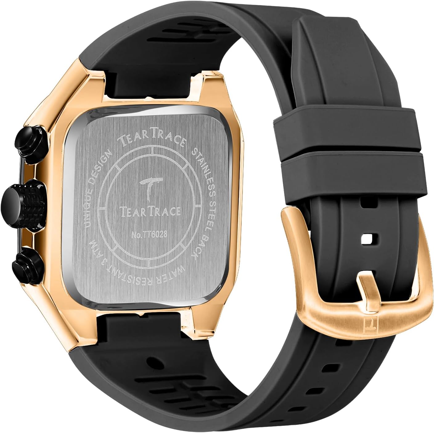 Rectangle Mens Watches Luminous Waterproof Luxury Dress Men's Wrist Watches Chronograph Analog Square Watch for Men with Silicon Strap - Image 8