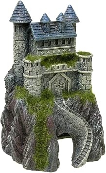 Blue Ribbon EE-1123 Exotic Environments Mountain Top Castle with Moss Aquarium Ornament
