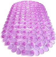 Vista 28 de Pebbles" Alfombra antideslizante para bañera y ducha de 27 x 14 pulgadas, ovalada, no tóxica, segura, limpia, lavable a máquina, agarre y drenaje