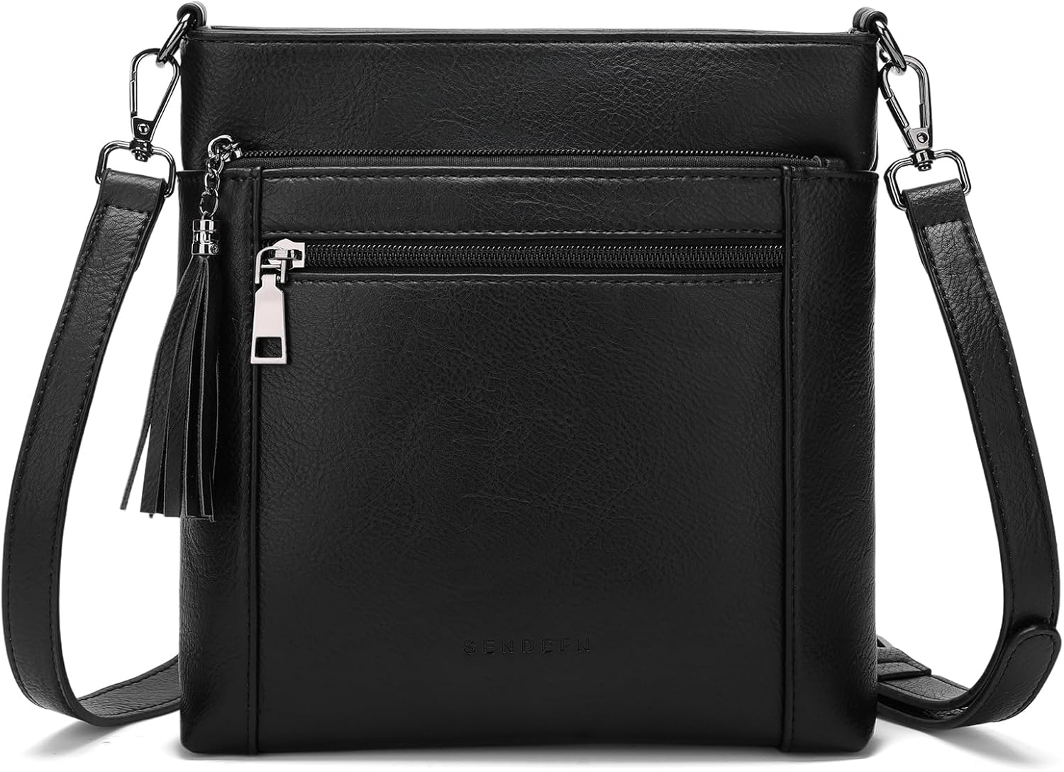 SENDEFN Crossbody Bags for Women, Multi Pocket Casual Crossbody Bag, Leather Purse for Women, Shoulder Handbag with Tassel