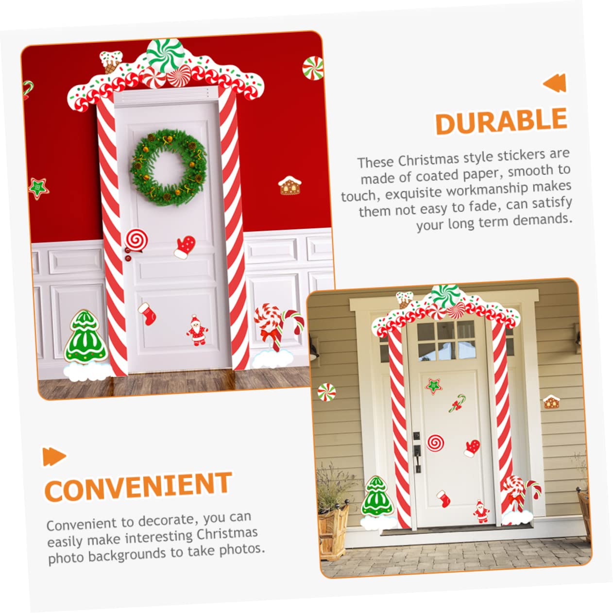 PRETYZOOM 5 Set Di Natale Adesivi Telaio Della Porta Di Natale Porta Di Della Finestra Decorazioni Per La Casa Di Ornamenti Natività Divertente Decorazione Della