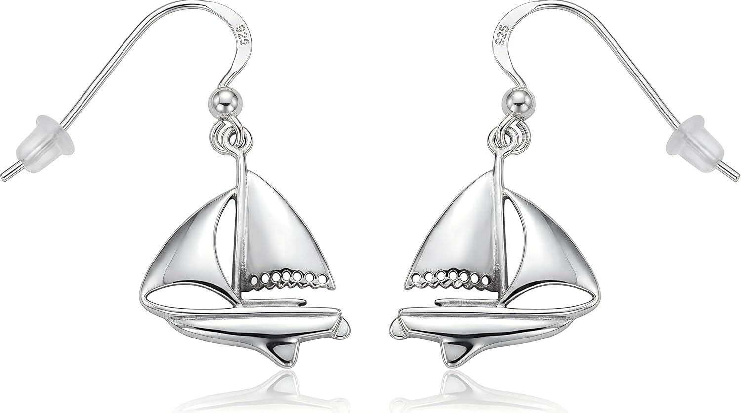 Jewelry Trends Nautical Sailboat Sterling Silver Dangle Earrings