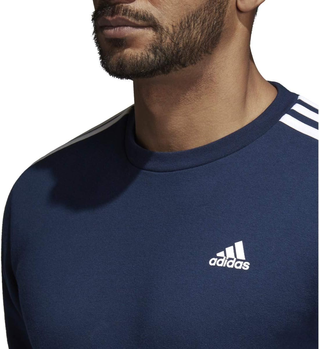 adidas Men's Athletics Essential 3 Stripe Crew Sweatshirt