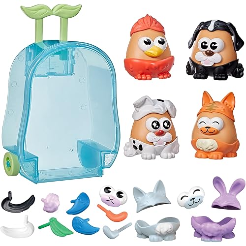 Potato Head Pet-Tato Tots, Pet-Themed Set with 31 Parts and Pieces Plus Rolling Carry Case, Toddler and Preschool Toys for Girls and Boys, Ages 2+(Amazon Exclusive)