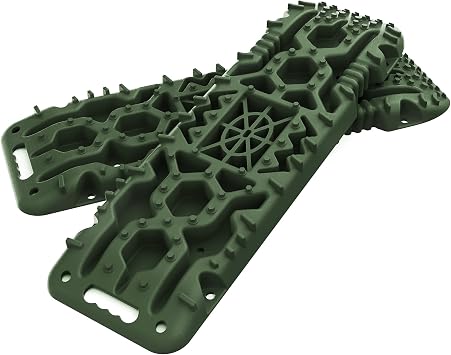 ALL-TOP Traction Boards with Build-in Jack Base, 2PCS Recovery Boards for Overlanding 4th Gen, Army Green