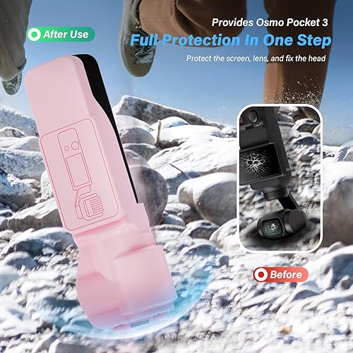 Miniatura 8 de Funda protectora para DJI Osmo Pocket 3 Creator Combo, Cubierta de cardán portátil con tapa de lente de cámara y protector de pantalla de vidrio