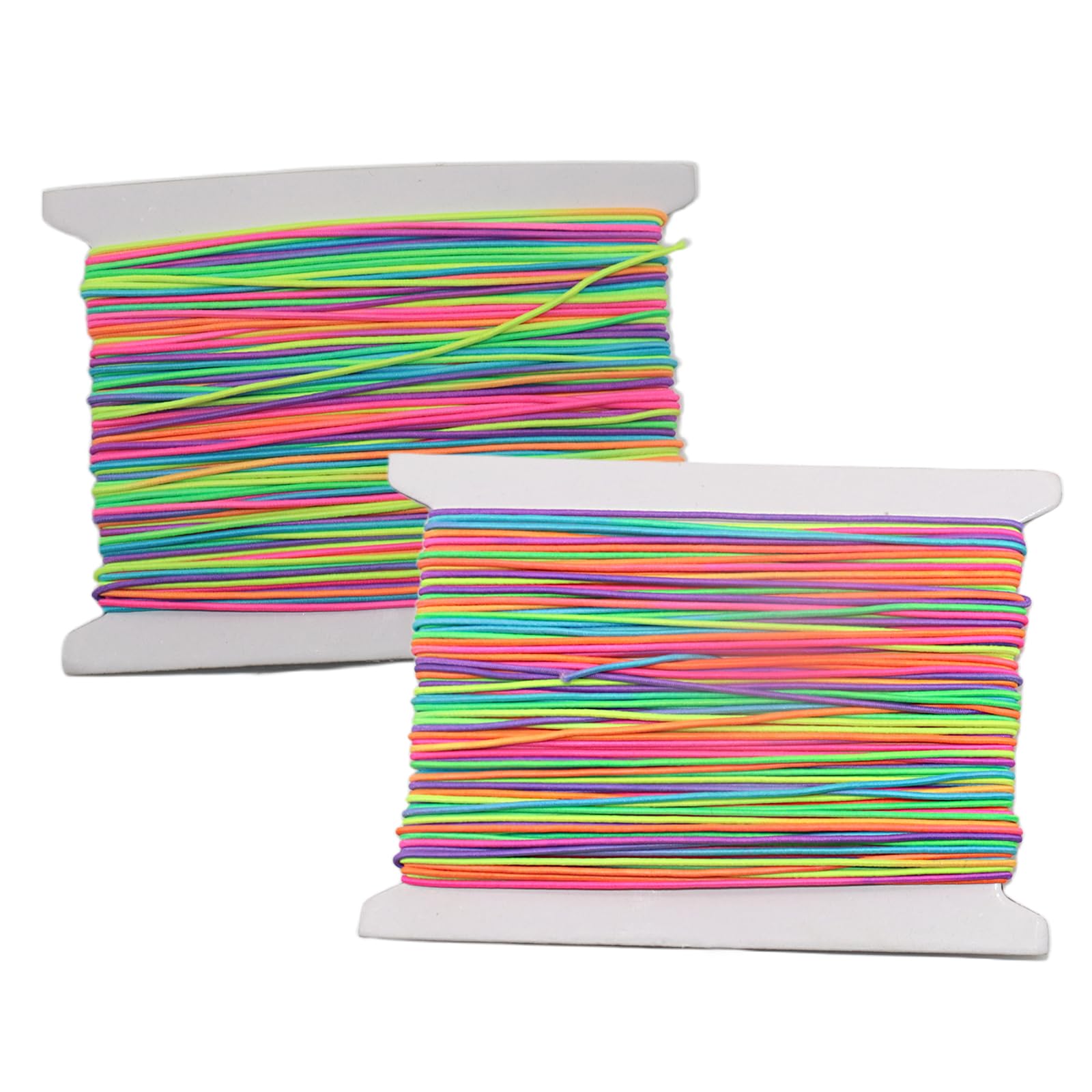 Jmoot Multicolour Coloured Bracelet Elastic String, 1Mm X 40M Stretchy Beading Cord Rainbow Elastics Thread For Bracelets Making Necklaces Beading