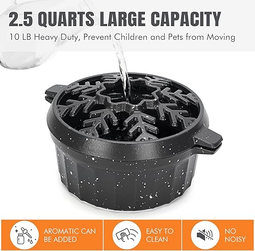 Miniatura 4 de Vaporizador de estufa de leña de hierro fundido de 2.5 cuartos de galón con tapa de apertura grande, color gris escamas