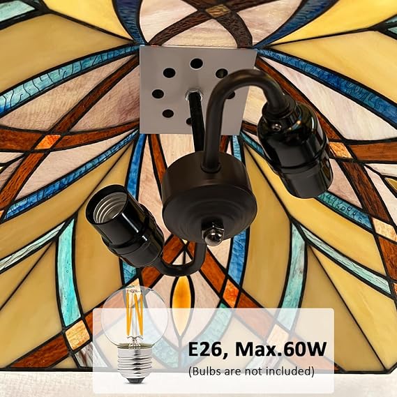 Tiffany Pendant Light 16 Mission Stained Glass Hanging Chain Lamp