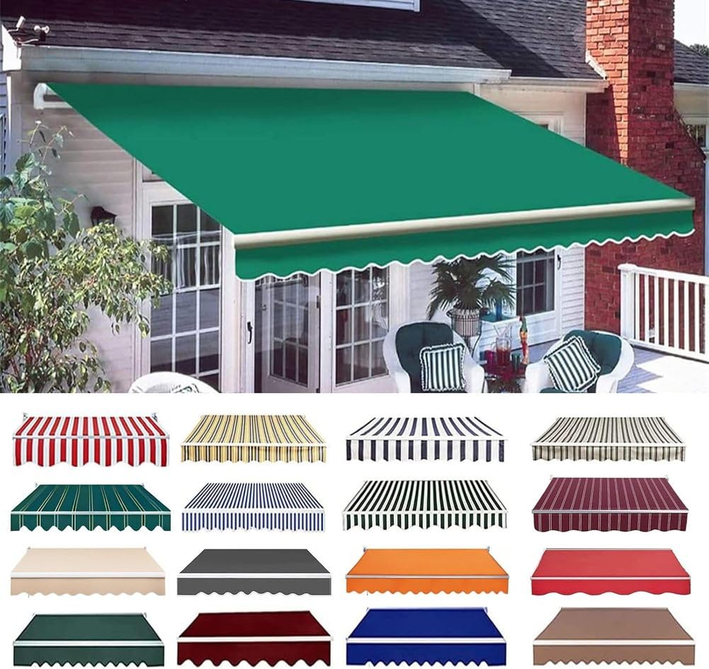 Markiza tarasowa, zadaszenie przeciwsłoneczne, zapasowy materiał, 100% poliester, pokrowiec na taras, balkon, podwórko, sklep - płótno, 4 x 3,5 m