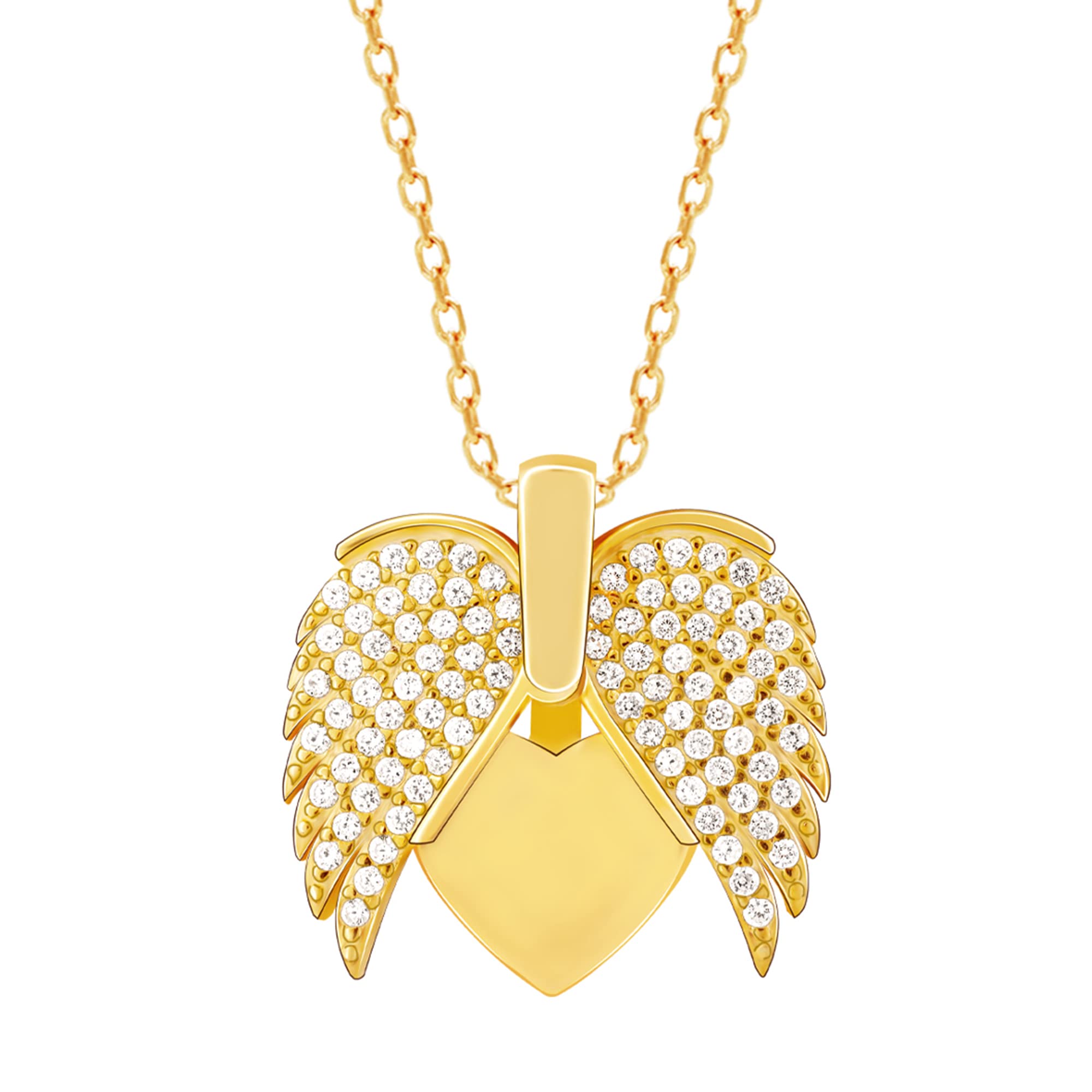 925 Silver Anushka Sharma Golden Wings Of Love Pendant with Link Chain | Gifts for Girlfriend,Pendant to Gift Women & Girls | With Certificate of Authenticity and 925 Stamp | 6 Months Warranty*