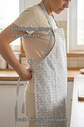 Suya Dayanıklı Ayarlanabilir Askılı Mutfak Önlük Çok Amaçlı