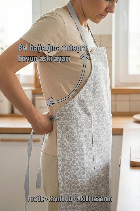 Suya Dayanıklı Ayarlanabilir Askılı Mutfak Önlük Çok Amaçlı