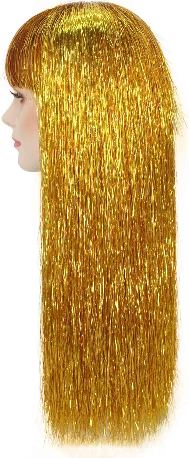HPO Adult Women's Straight Short Transylvania Mavis Wig, Gold & Blue Color Options, Best for Halloween and Carnival, Flame-retardant Synthetic Fiber