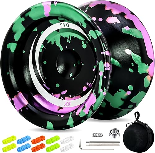 Miniatura 8 de Yoyo profesional X8 para niños de 8 a 12 años en adelante, Yoyo que no responde para trucos de giro de dedos, yoyo sensible al metal para