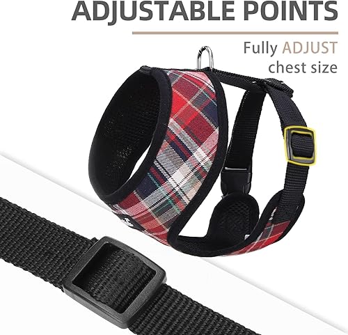 Miniatura 253 de Pupteck - Arnés para perro, chaleco de malla suave con relleno cómodo para cachorros, perros y gatos, evita los tirones, color negro y blanco