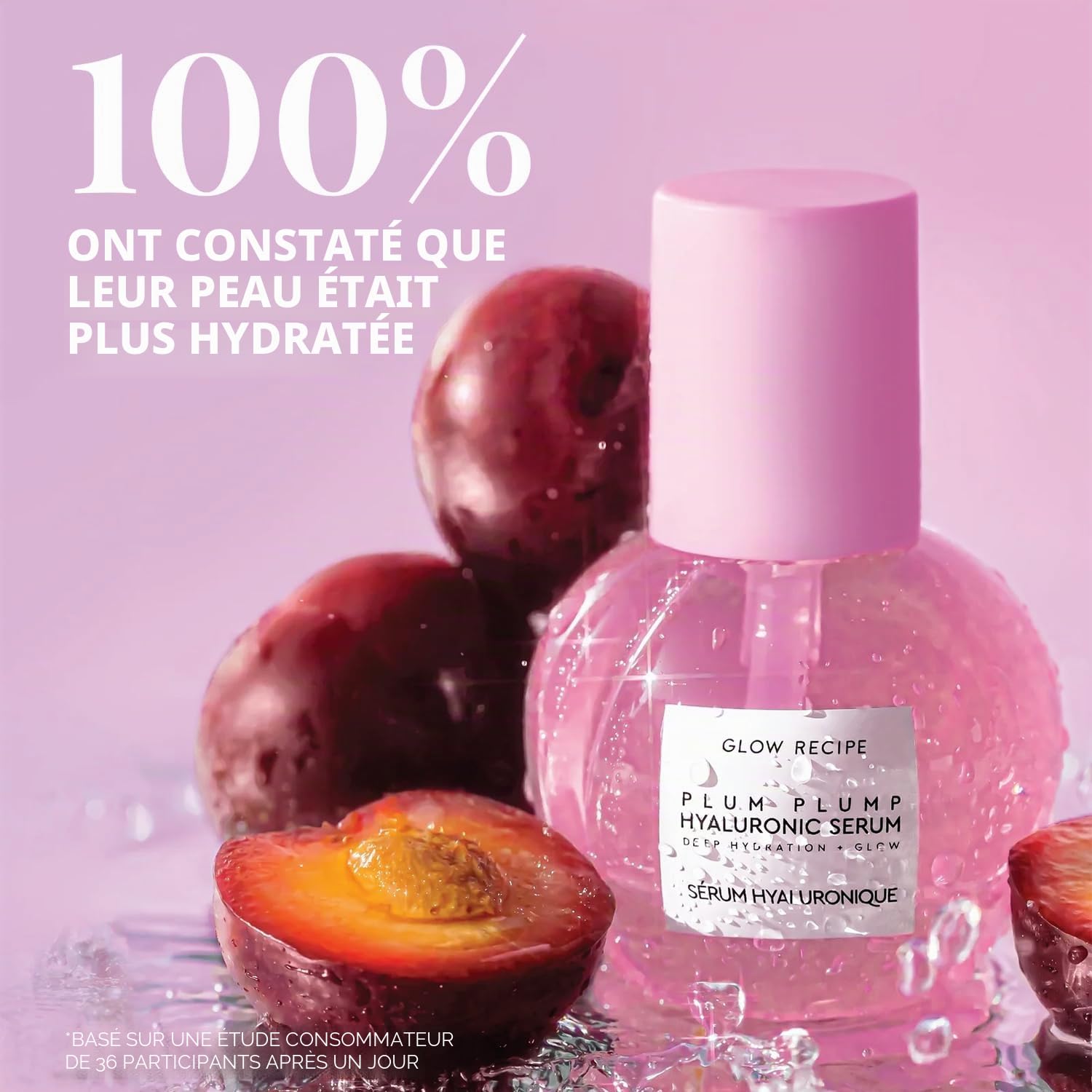 Glow Recipe Plum Plump Sérum - Feuchtigkeitsspendendes Gesichtsöl-Serum mit Hyaluronsäure - sichtbar aufhellt und pralle Haut für jugendlich aussehendes Leuchten (30 ml)