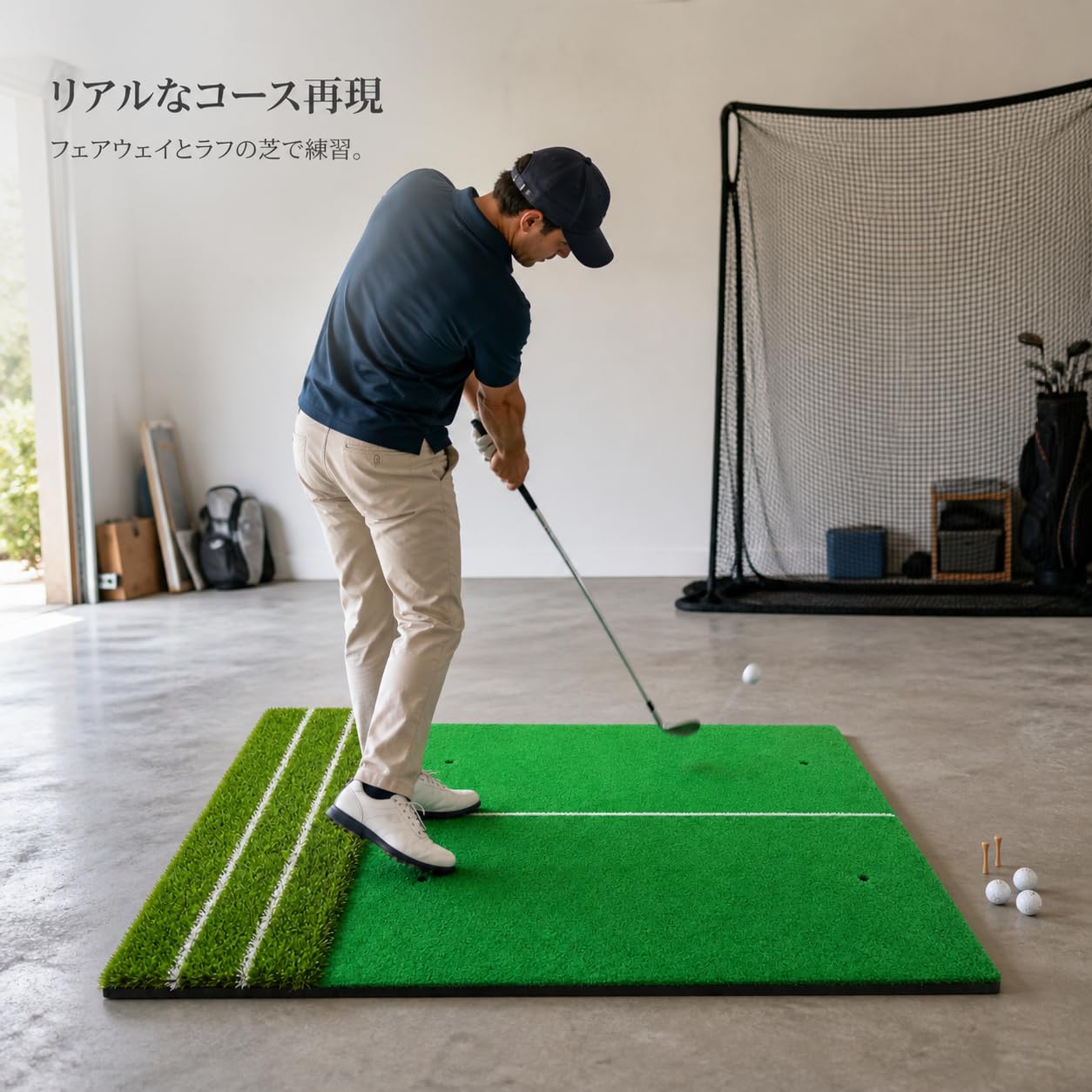 Golf Schlagmatte mit Schwungführung