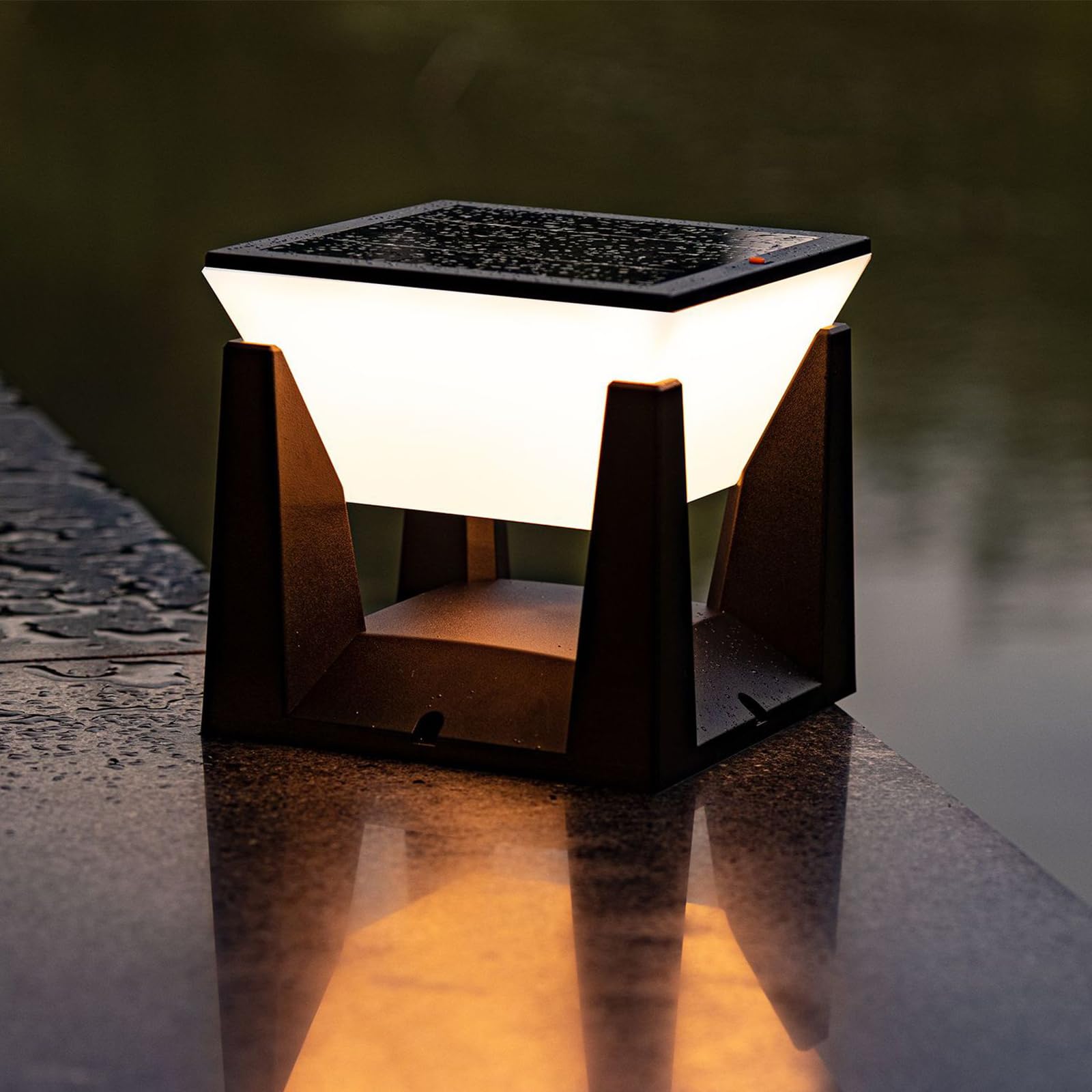 SOUNAY Solar Post Lights Outdoor, Dusk to Dawn Decking Post Light Ip65 Waterproof Solar Pillar Lights Outdoor, 3000k - Image 2