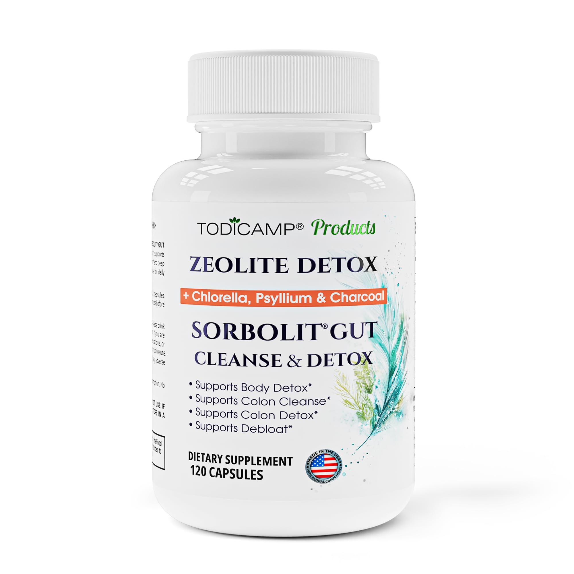 Sponsored Ad - SORBOLIT Colon Cleanse Formula + Debloat - Zeolite Detox, Chlorella, Activated Charcoal & Psyllium Husk Fiber for Gut Health, Gut Cleanse, Colon Detox & Digestive Balance – 120 Vegan Capsules