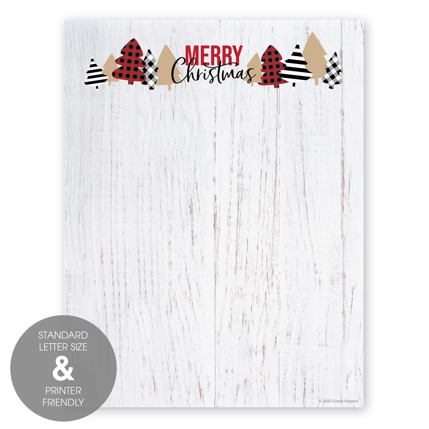 Christmas Morning Holiday Paper - 50 Sheets Festive Letterhead For Holiday Cards & Invitations