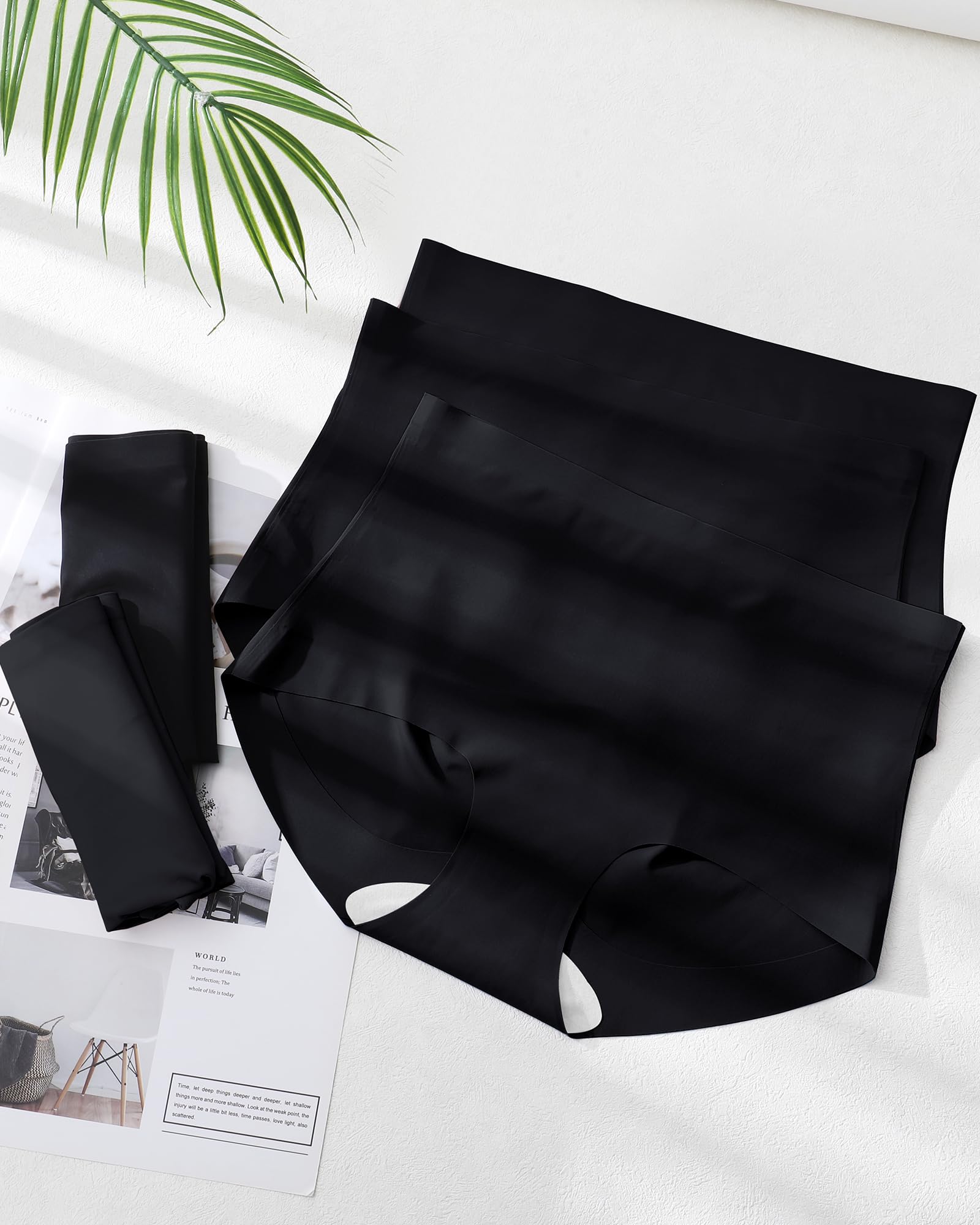 Levao Bezszwowe majtki damskie, wysoka talia niewidoczne majtki miękka elastyczność wygodna bielizna oddycha zestaw 5 sztuk (S-XXL)
