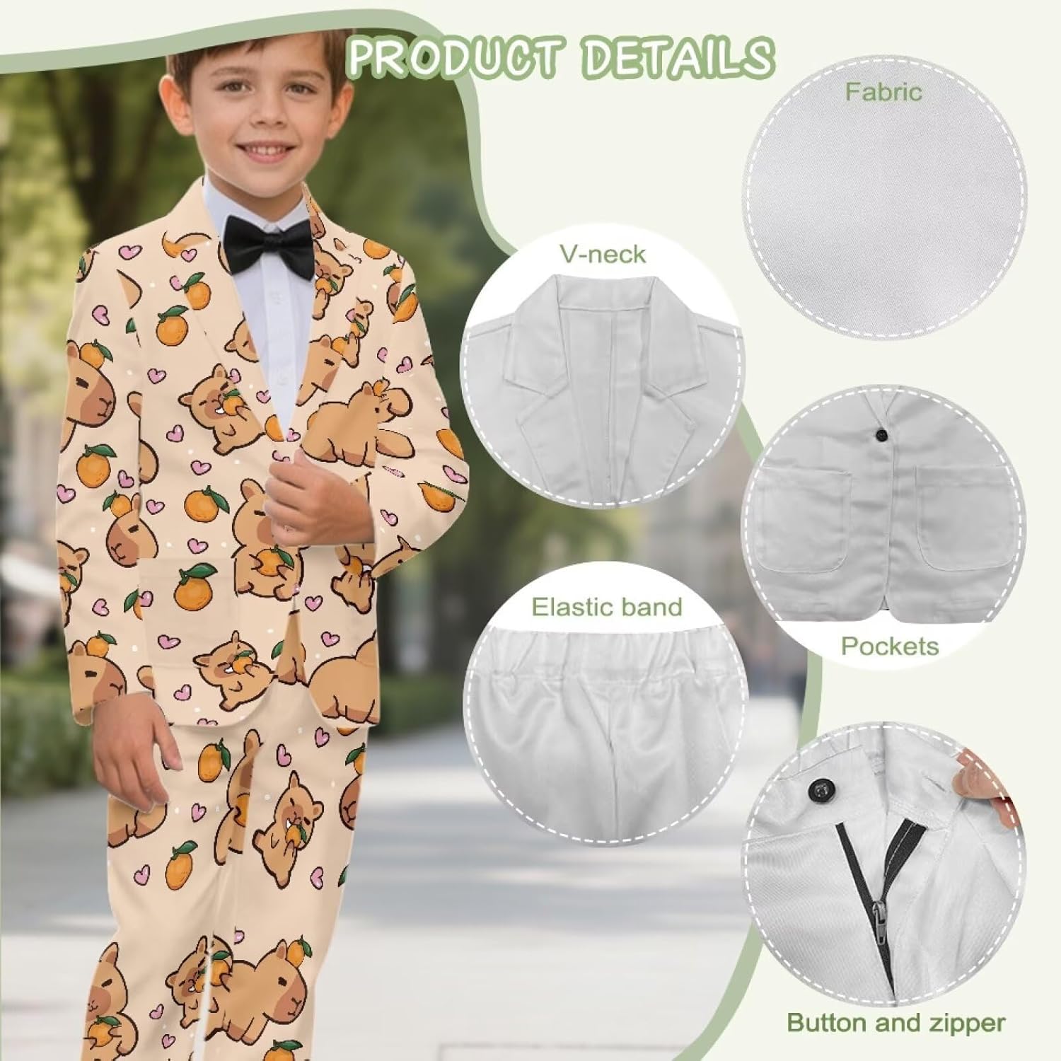 Boys Suits Slim Fit 2 Piece Kids Suit Jacket Casual Lapel Dress Pants Formal Suits for Teens Wedding Party Outfit