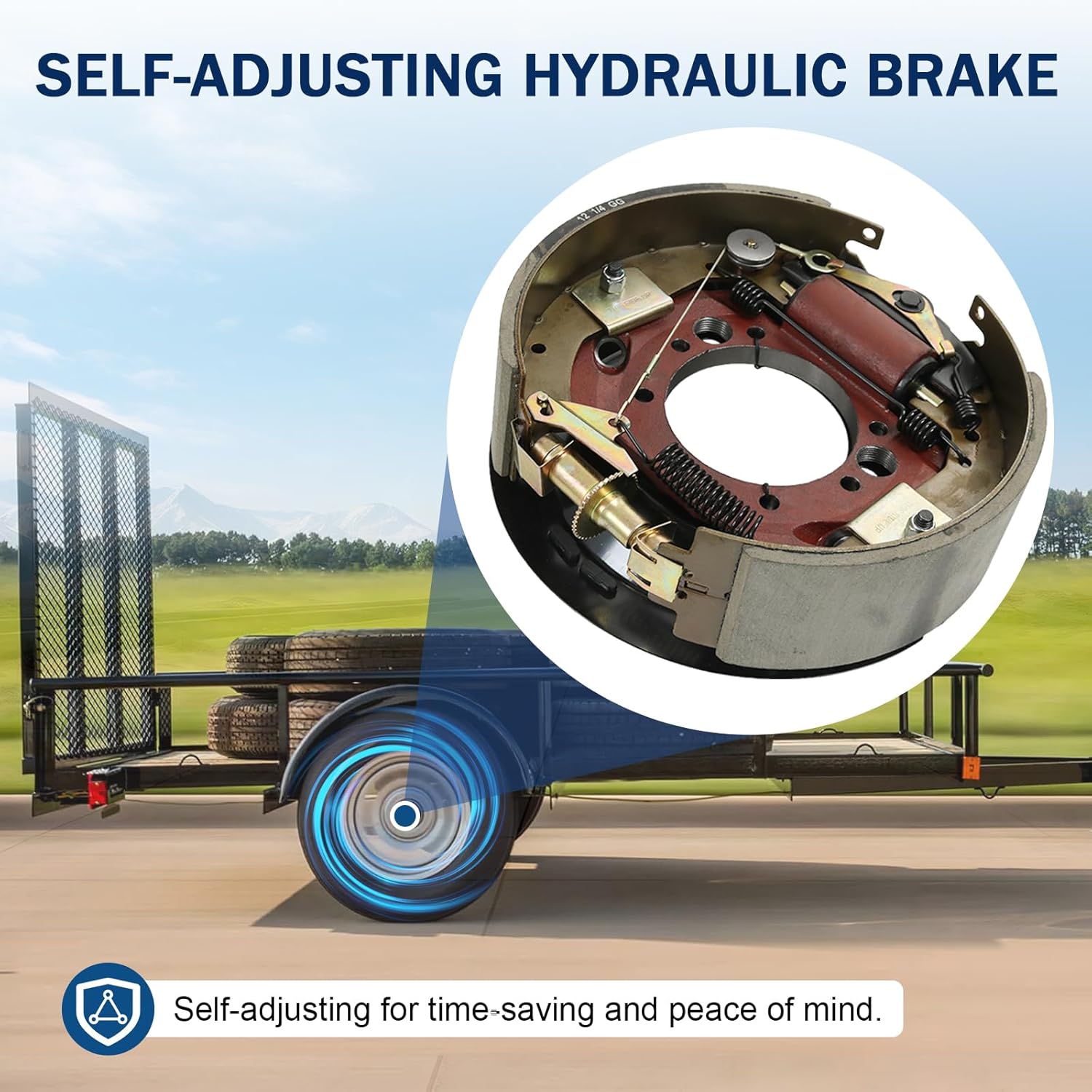 12-1/4" X 3-3/8" (12.25" X 3.375") Hydraulic Trailer Brake Assembly Pair for 9,000/10,000 Lbs (9K/10K) Trailer Axles Left & Right 7-Bolt Replace for Dexter K23-410-00 K23-411-00