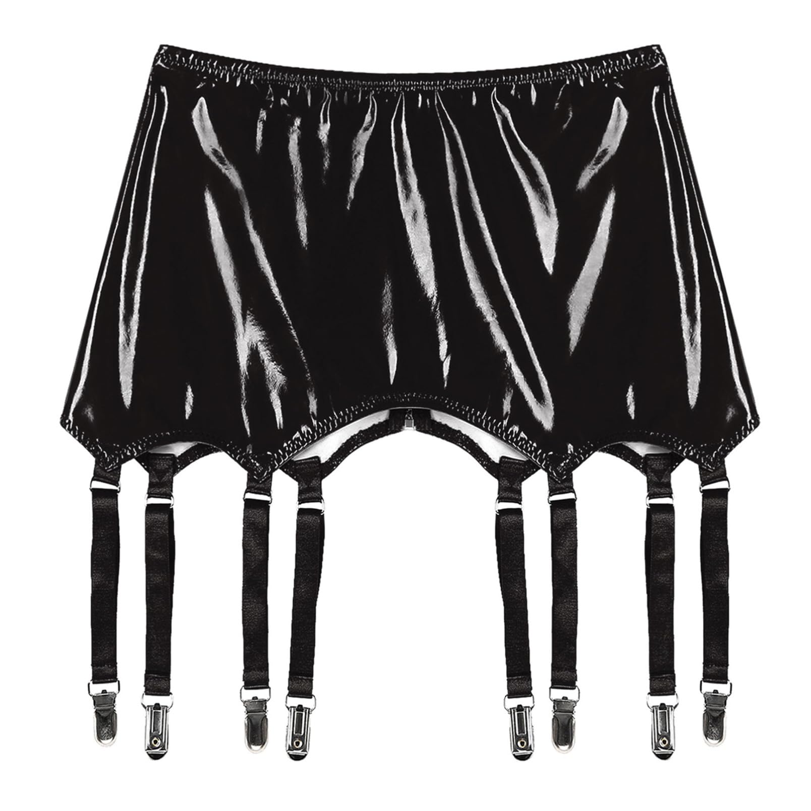 dPois Bas de Pyjama Homme Sexy Porte-Jarretelle Mini Jupe Cuir Brillant sous-vêtements Micro Jupe Crayon Clubwear XL-4XL