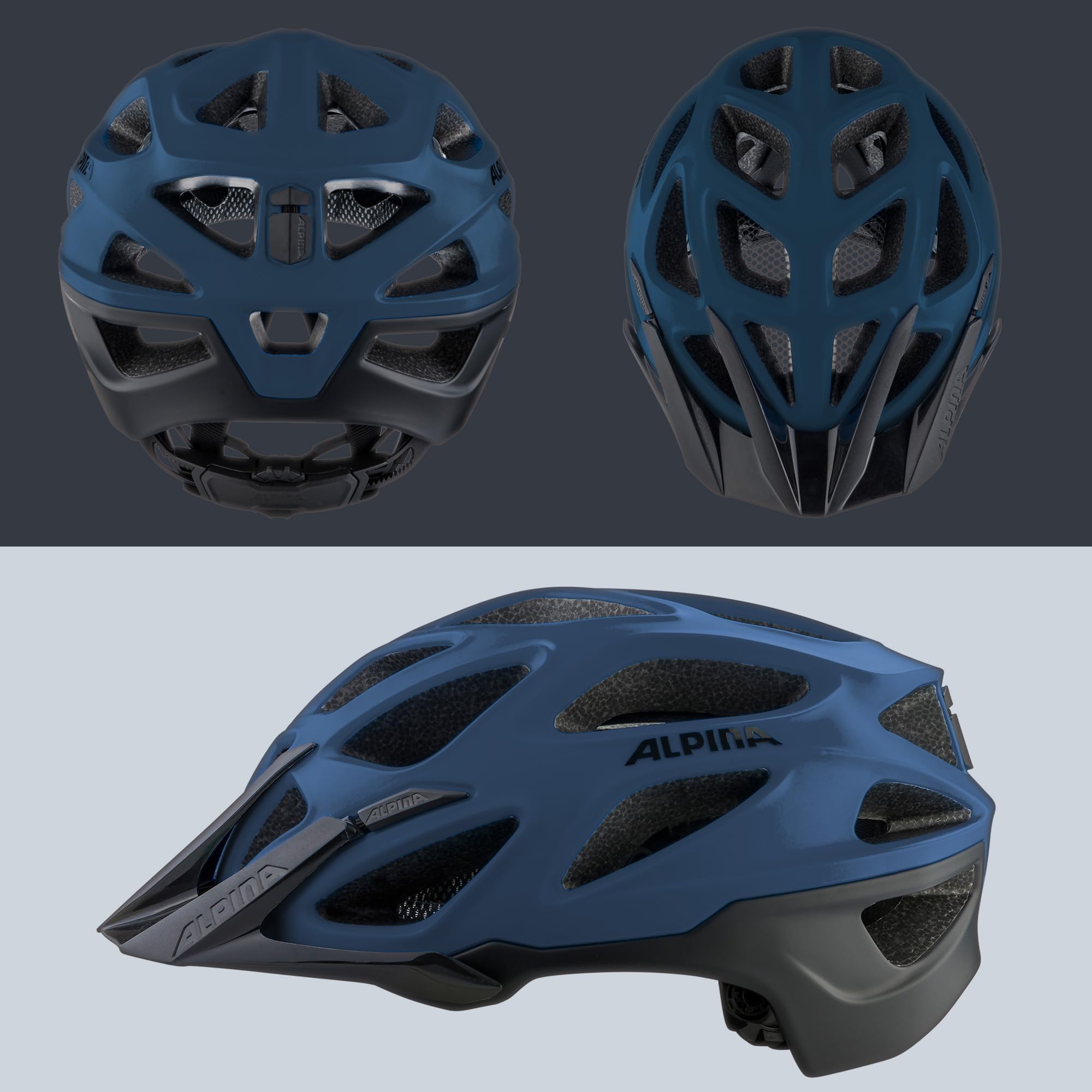 ALPINA Mythos 3.0 L.E. Lekki, dobrze wentylowany kask rowerowy dla dorosłych, indywidualnie dopasowany, optymalny komfort i ochrona, NAV Blue Bla Matt, 52-57