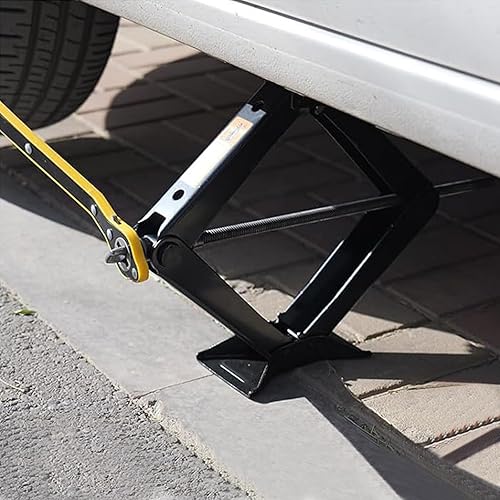 Miniatura 6 de Gato de coche  Max 1 tonelada (2,204 lbs), kit de gato de tijera para coche, elevador de tijerasuelo con mango de trinquete de ahorro de esfuerzo,