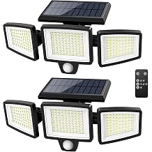 Solar Outdoor Lights 2500LM 210 LED Security Lights,3 Heads Motion Sensor Lights, IP65 Waterproof,270 Wide Angle Flood Wall Lights with 3 Modes