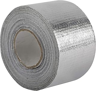 AuInn Self-Adhesive Heat Reflective Heat Resistant High Temperature Tape Fiberglass Heat Shielding Foil Tape (1.5 Inch × 29.53FT)