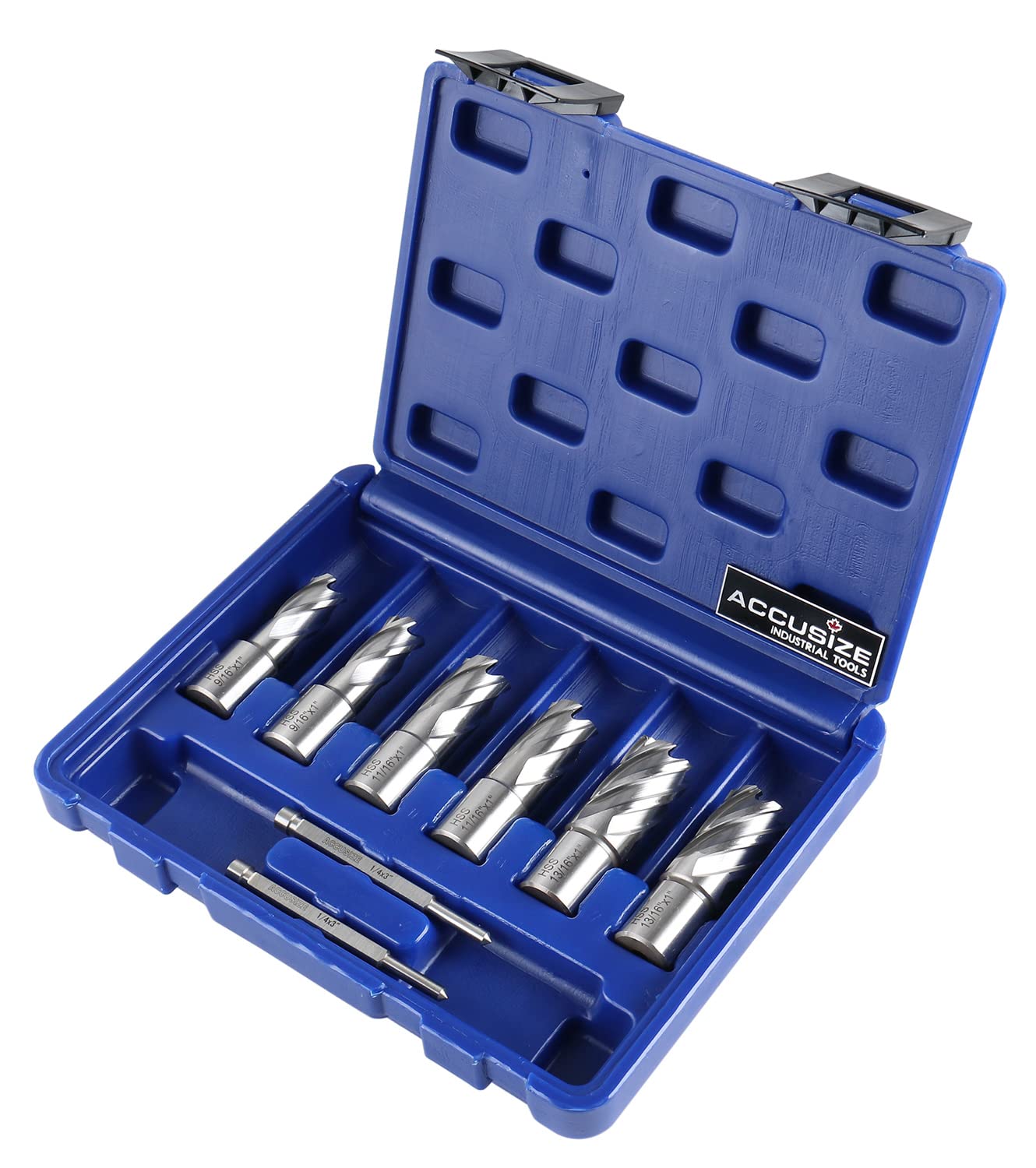 Accusize Industrial Tools - Juego de cortadores anulares métricos y pulgadas