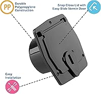 Vista 5 de Escotilla de cable eléctrico cuadrada RV para cables de 30 amperios (negro)