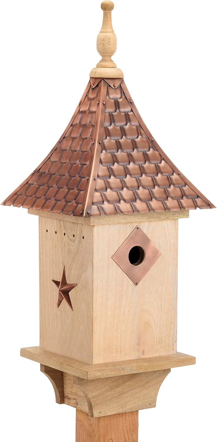 Good Directions BH201WWHT Villa Bird House with Pure Copper Roof, Shingled Copper Roof, White Wood BirdHouse