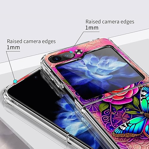 Miniatura 3 de Funda rígida para Samsung Galaxy Z Flip 5, funda protectora rígida a prueba de golpes para Samsung Galaxy Z Flip 5, color azul y rosa