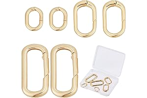 SUNNYCLUE 6Pcs 3 Sizes Gold Carabiner Necklace