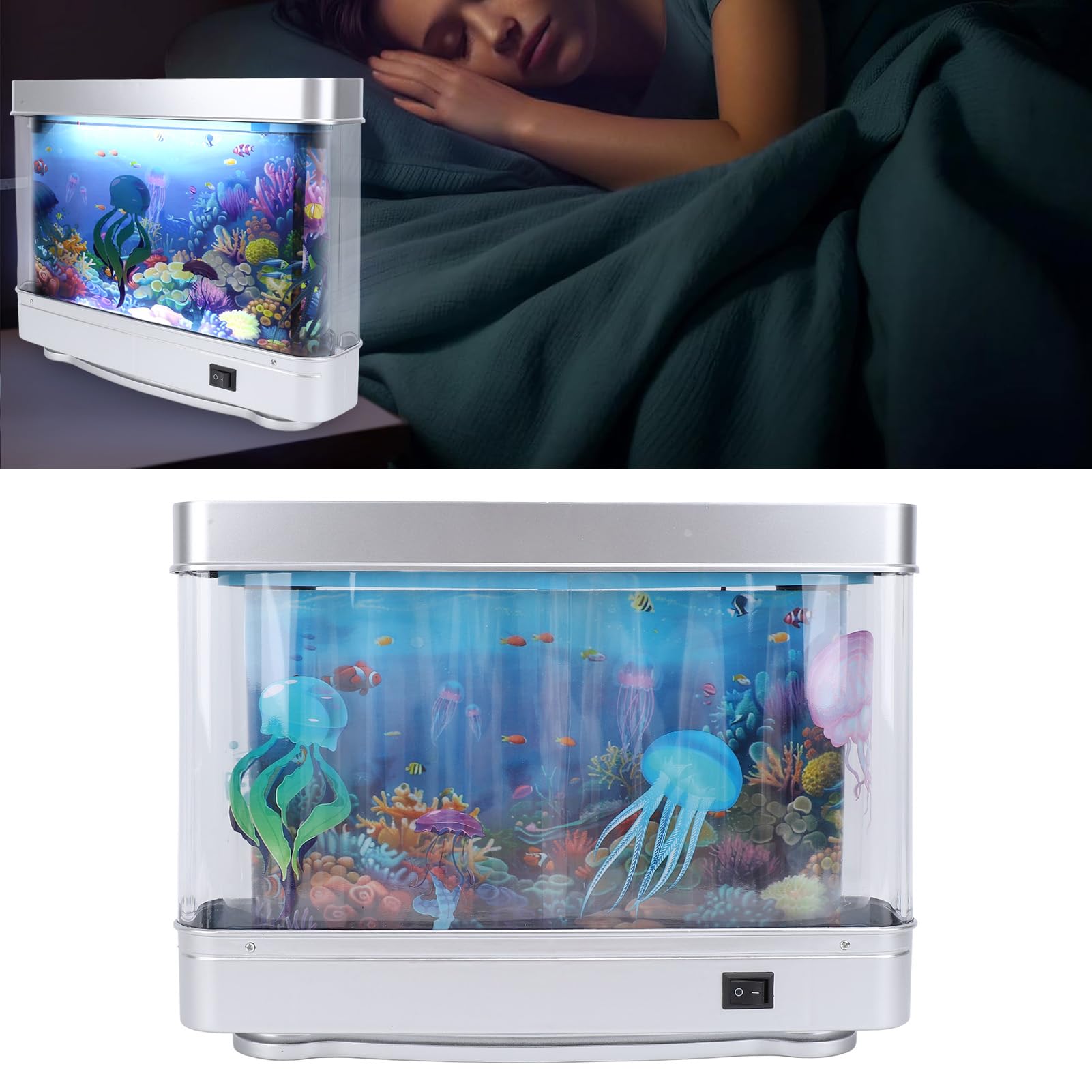 Jelly Fish Light Lamp Toycol Bubble Fish Lamp Ocean Sensory,8 Color ...