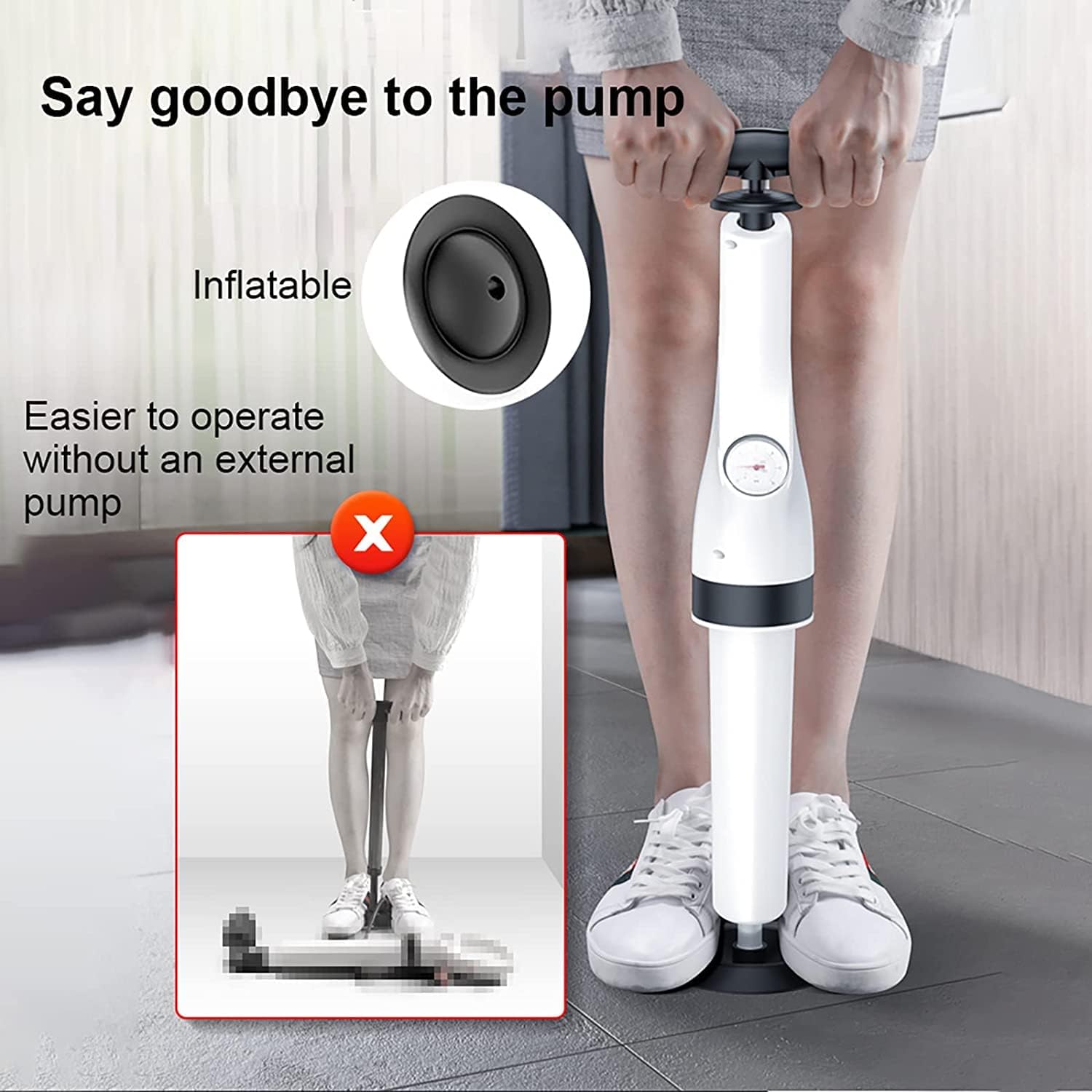 Toriox Air Toilet Plunger, Toilet Plunger Dredge Pipe Blaster Drain Cleaner High Pressure Drain Pump Pipe Dredge Cleaner for Bathroom, Kitchen, Bathtub Sink 4