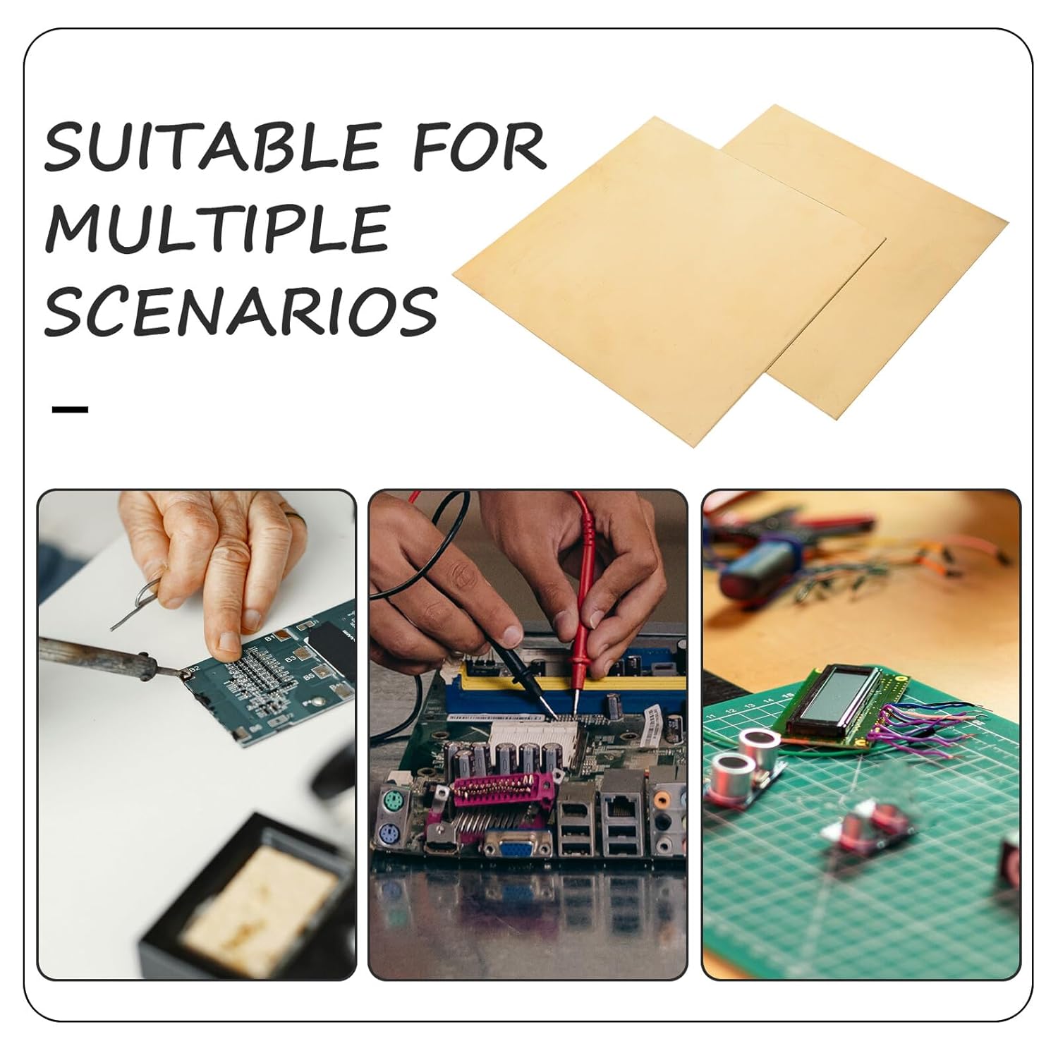 2pcs H62 Brass Sheets 0.5mm Thick 150x150mm Metal Sheets for Crafts Jewelry Making and Engineering Projects High Conductivity Decorative Use