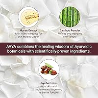 Vista 4 de AVYA Honey + Amber Exfoliating Scrub (tamaño de viaje, 1 onza líquida), limpieza profunda con poder antioxidante de miel y bambú para una textura