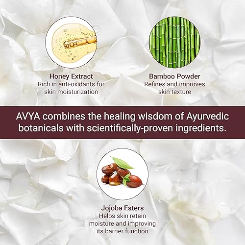 Miniatura 4 de AVYA Honey + Amber Exfoliating Scrub (tamaño de viaje, 1 onza líquida), limpieza profunda con poder antioxidante de miel y bambú para una textura